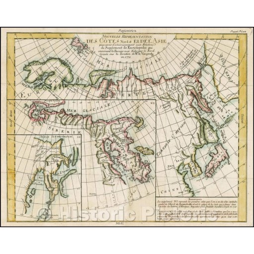 Historic Map | Nouvelle Representation Des Cotes Nord et Est De L'Asie, pour servir ... Articles du Supplement de l'Encyclopedie qui concerent le Passage aux Indes, 1772 v1