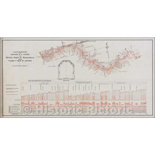 Historic Map | (San Diego & Arizona Railroad) Localizacion Definitiva del Ferro  ::  San Diego and Arizona Railway Map, San Ysidro and along the Rio de Tijuana , 1907 v2