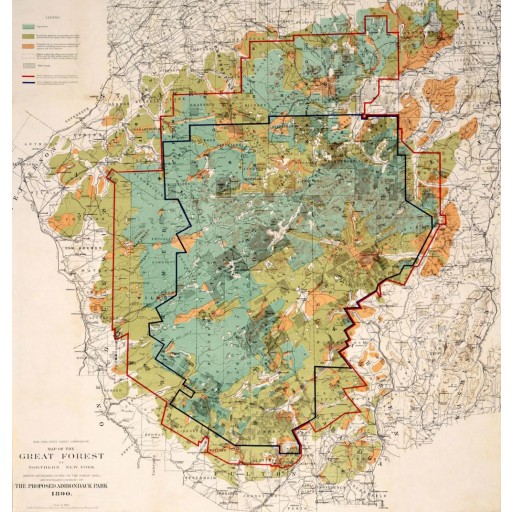 The Proposed Adirondack Park, c1890