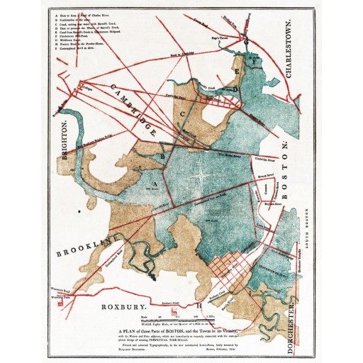 A Plan of Boston & Surrounding Towns, c1814