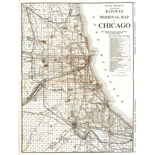 Railway Terminal Map of Chicago, c1924