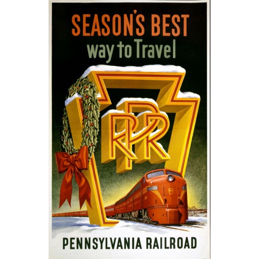 Pennsylvania Railroad Holiday Poster, c1955
