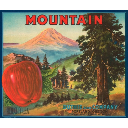 Mountain Crate Label, Duthie & Company, c1935
