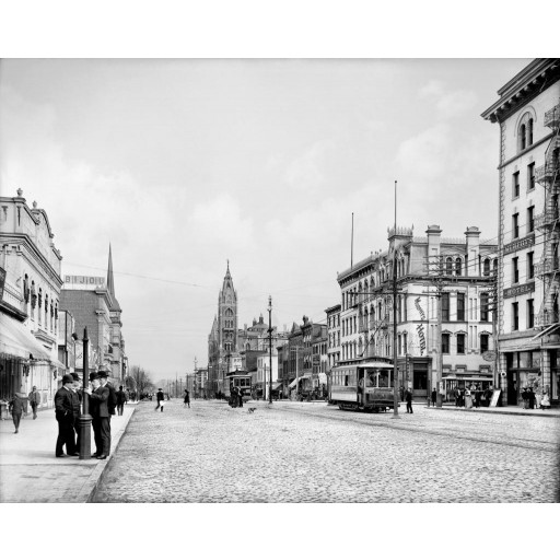 Looking Up Broad Street from Theatre Row, c1905