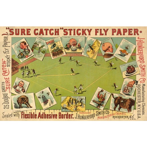 "Sure Catch" Sticky Fly Paper, c1875