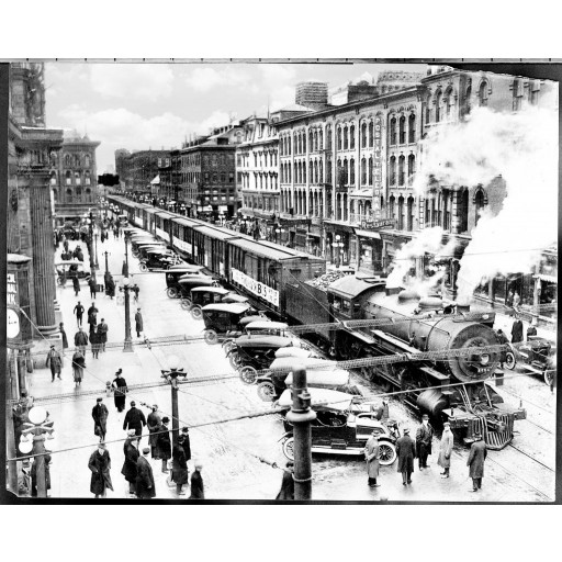 Freight Train Passing Through Vanderbilt Square, c1915