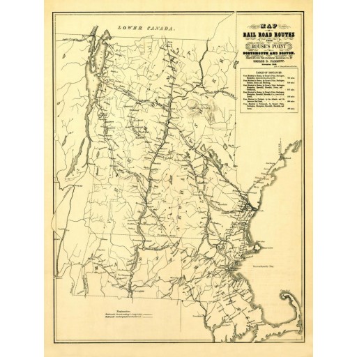 Railroad Routes from Rouse's Point, c1848