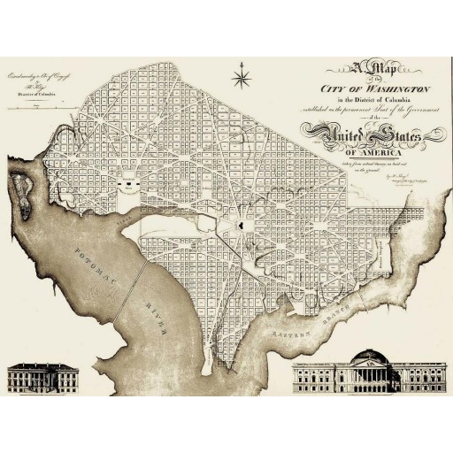 Survey Map of the City of Washington, c1818