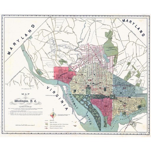 A Map of DC and Its Environs, c1887
