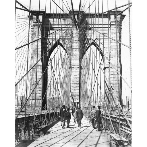 Brooklyn, New York, Crossing the Brooklyn Bridge, c1894