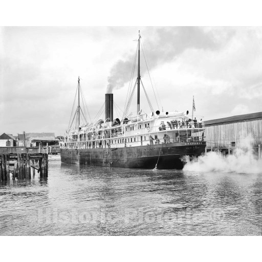 Charleston, South Carolina, Clyde Line Steamer in the Harbor, c1904