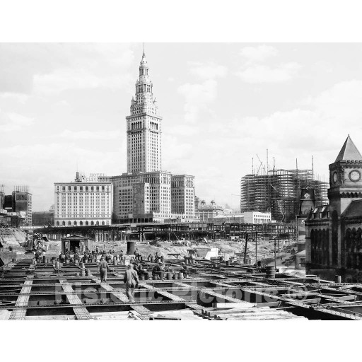 Cleveland, Ohio, Construction Around Terminal Tower, c1930