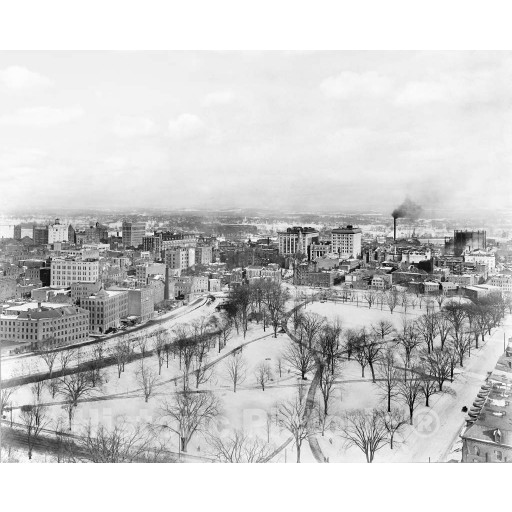 Connecticut, Winter on Bushnell Park, Hartford, c1916