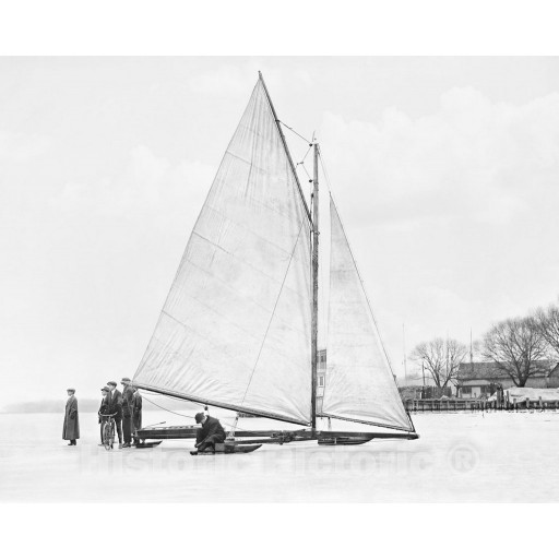 The Jersey Shore, Iceboating, Red Bank, c1914