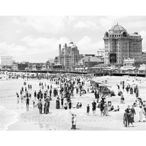The Jersey Shore, The Grand Beachfront Hotels, Atlantic City, c1915