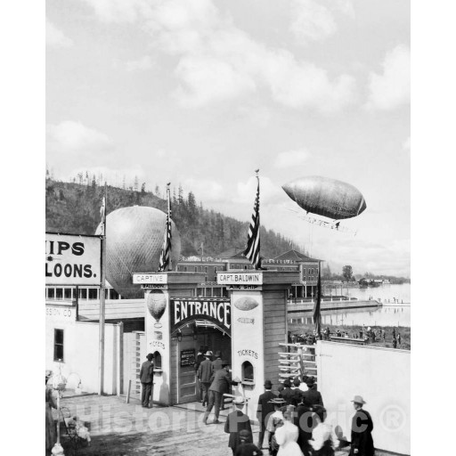 Portland, Oregon, Baldwin's Airship at Lewis & Clark Centennial, c1905