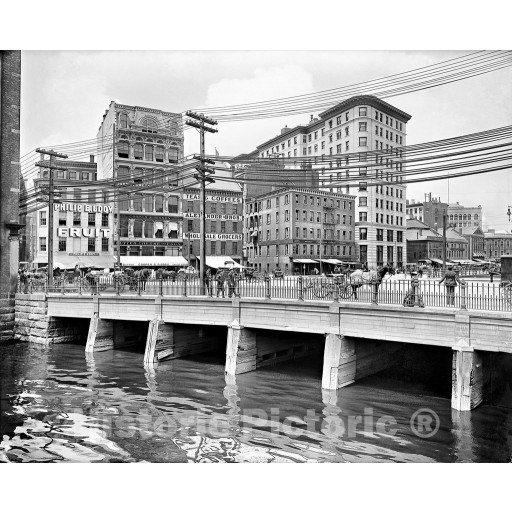 Providence, Rhode Island, The Crawford Street Bridge from the River, c1906