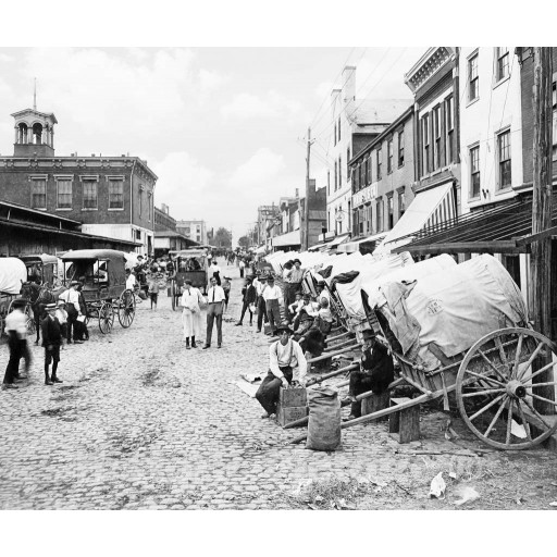 Richmond, Virginia, Hucksters Outside the Sixth Street Market, c1908