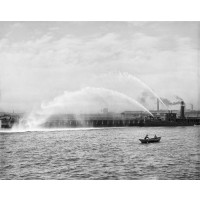 Fireboat in Action on the Harbor, c1906