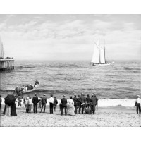 Launching from Shore to Board a Schooner, Asbury Park, c1903