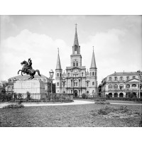 Jackson Square in front of St. Louis Cathedral, c1904