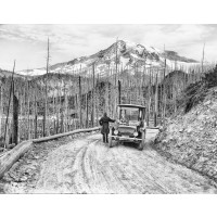 Detroit Electric Car on the Road to Mt. Rainier, c1919