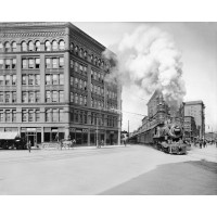 Empire State Express passing through Washington Street, c1907
