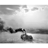 Cincinnati, Ohio, A Steamer at Dusk, c1910
