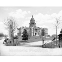 Denver, Colorado, Outside the Colorado State Capitol, c1905