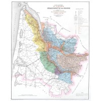 Historical 1875 Feret and Fils Wine Map of the Gironde (Bordeaux, Medoc) showing Vineyards |24 x 30 Fine Art Print | Antique Vintage Map